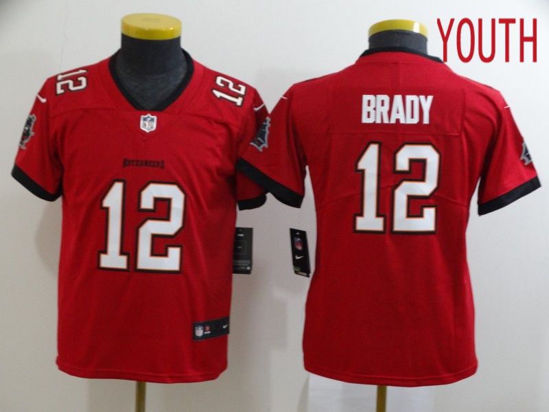 Youth Tampa Bay Buccaneers #12 Brady Red New Nike Limited Vapor Untouchable NFL Jerseys->youth nfl jersey->Youth Jersey